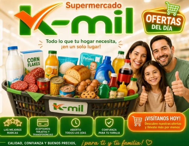 Supermercado KMIL en el pueblo de Samana Republica Dominicana.